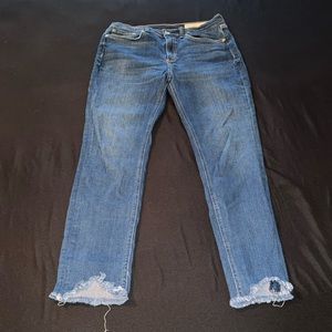 rag & bone High Rise Ankle Skinny Jeans Size 29 with frayed bottoms